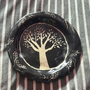 Artistic Black and White Tree Plate